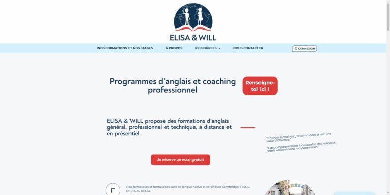 Lire la suite à propos de l’article Elisa & Will Formation d’anglais